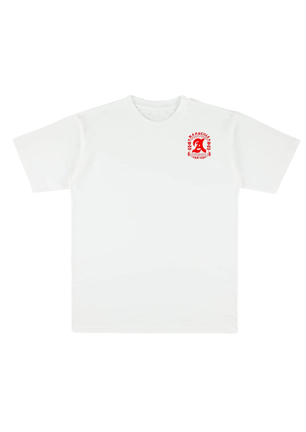 T-SHIRT MARSEILLE LONGCHAMP V2 AZED X MAISON MÈRE  (BLANC/ROUGE)