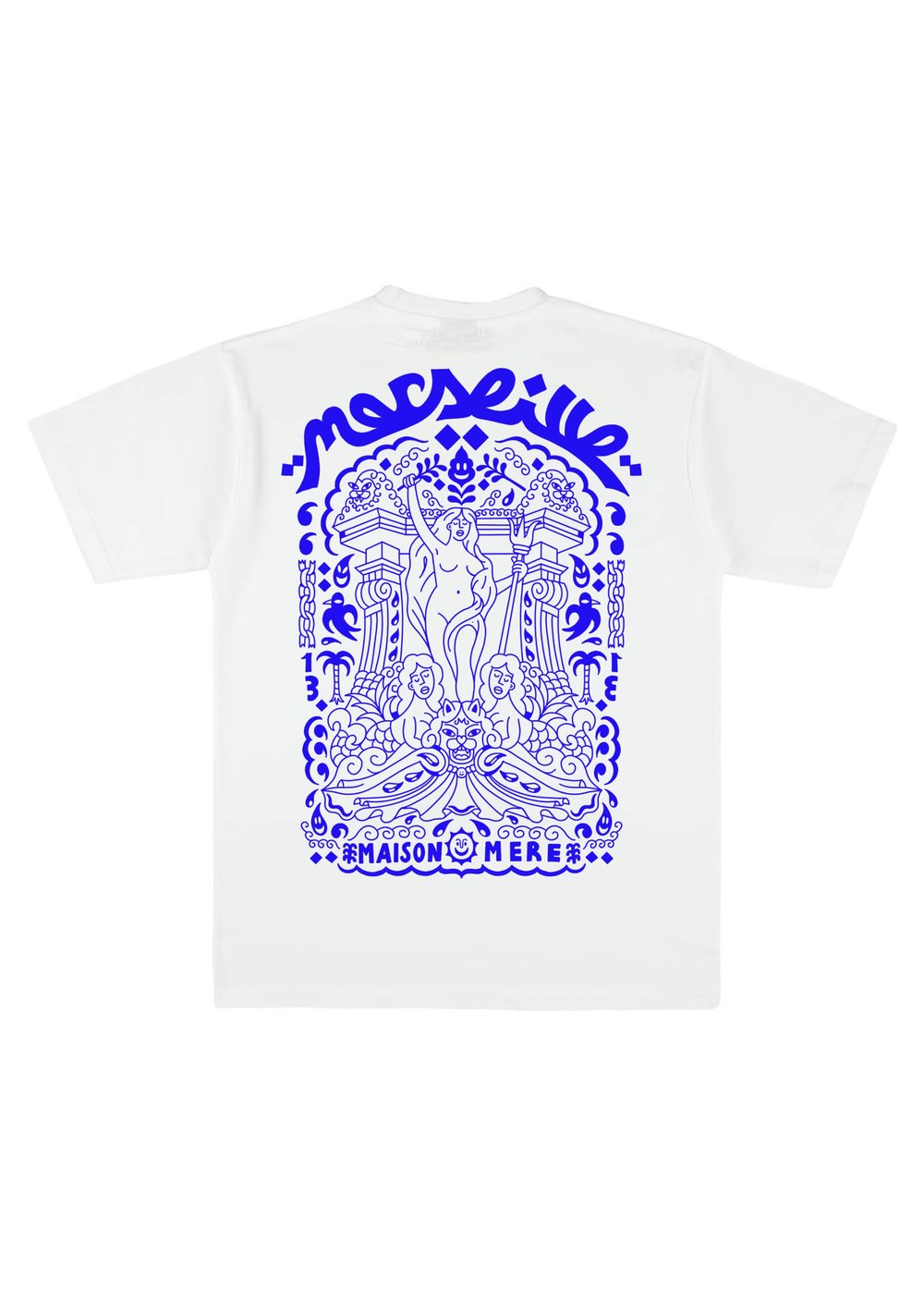 T-SHIRT MARSEILLE LONGCHAMP V2 AZED X MAISON MÈRE  (BLANC/BLEU)