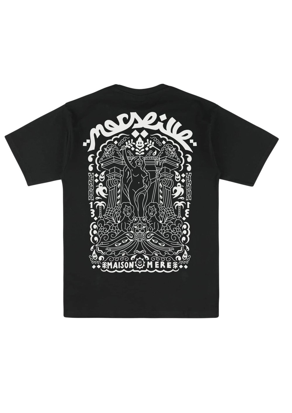 T-SHIRT MARSEILLE LONGCHAMP V2 AZED X MAISON MÈRE  (NOIR/BLANC)