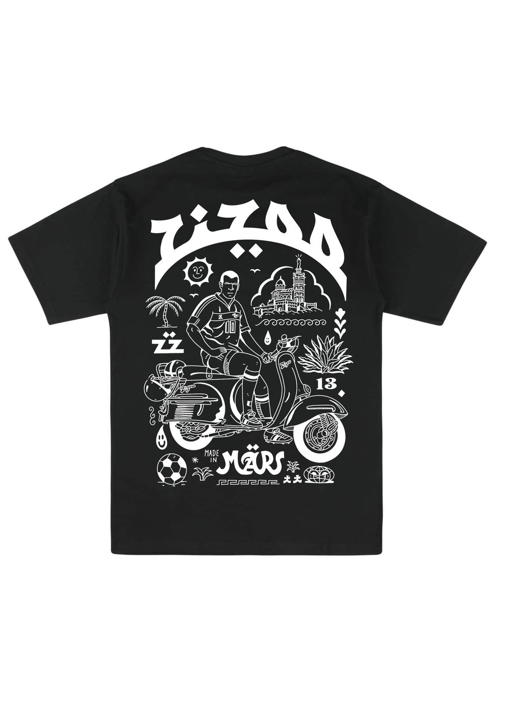 T-SHIRT ZIZOO V2 AZED X MAISON MÈRE  (NOIR/BLANC)