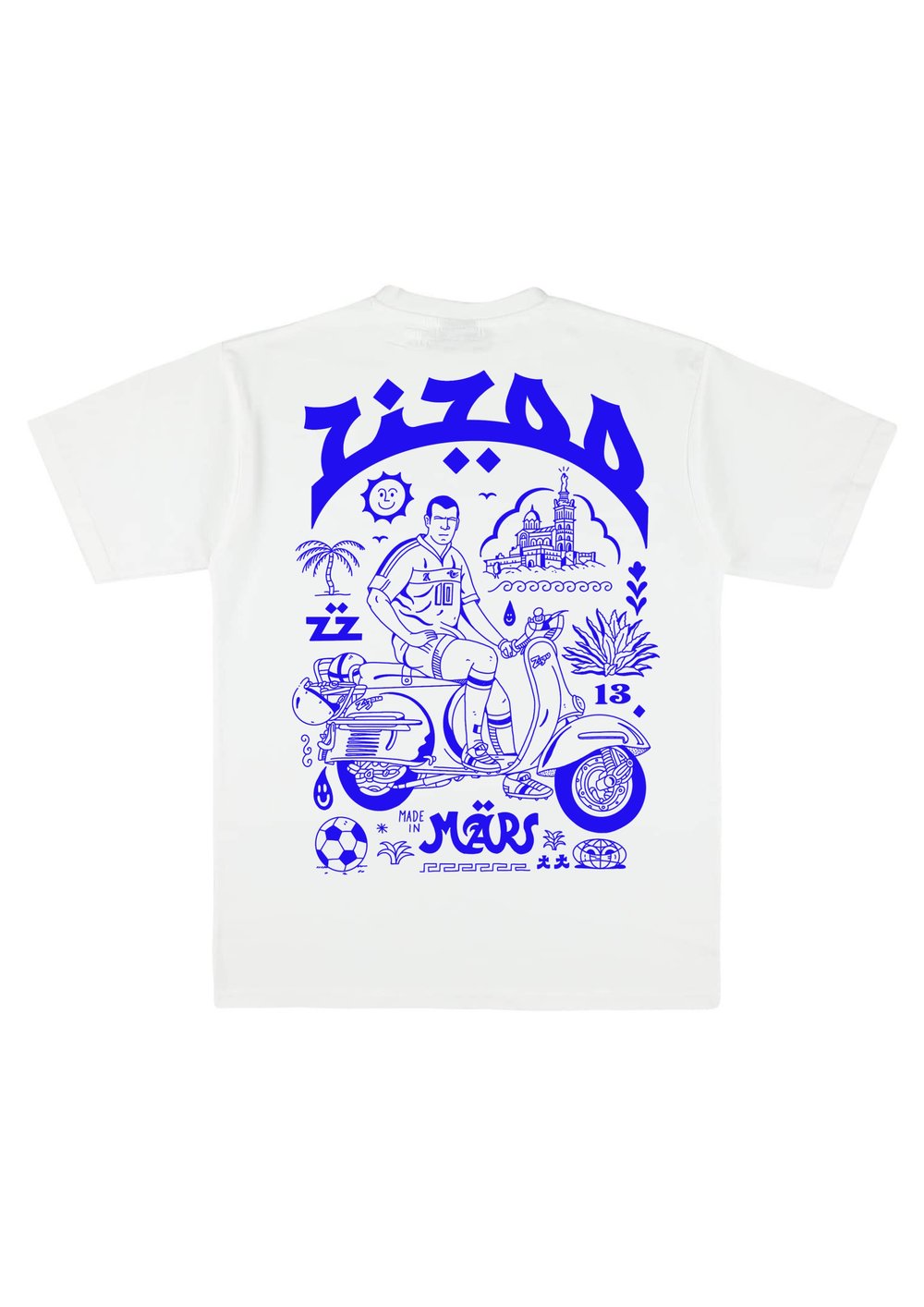 T-SHIRT ZIZOO V2 AZED X MAISON MÈRE  (BLEU/BLANC)