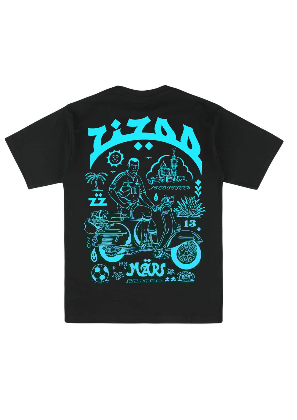 T-SHIRT ZIZOO V2 AZED X MAISON MÈRE  (TURQUOISE/NOIR)
