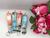 Image 1 of 5 inches Wristlet Keychain – Floral Design, Key Fob for Car Keys