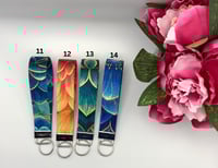 Image 3 of 5 inches Wristlet Keychain – Floral Design, Key Fob for Car Keys