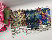 Image 1 of Leopard Print, Wristlet Keychain, Key Fob Wristlet, Wristlet Keychain 