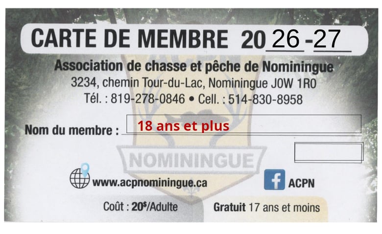 Image of 18 ans et plus - Carte de membre 2026 - 2027 