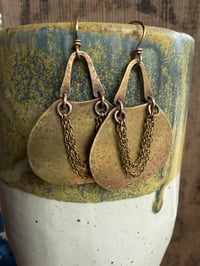Image 7 of Medium Alisha earrings . Solid brass construction n.31