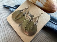 Image 6 of Medium Alisha earrings . Solid brass construction n.31