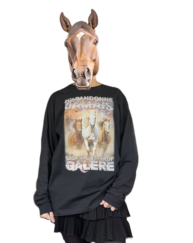  N'ABANDONNE JAMAIS - manches longues noir uni 