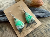 Image 7 of Sterling Silver and Variscite earrings. N63