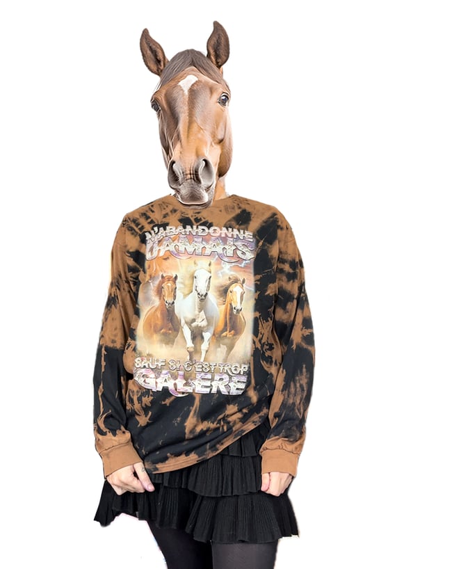 N'ABANDONNE JAMAIS - manches longues noir tie & dye noir 