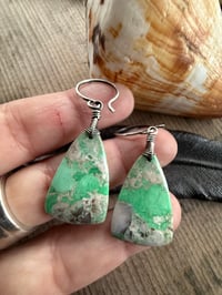 Image 21 of Sterling Silver and Variscite earrings. N63