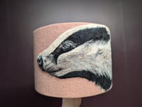 Needle Felt Badger Lampshade 