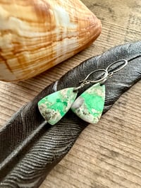 Image 16 of Sterling Silver and Variscite earrings. N63