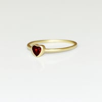 Image 1 of Red Garnet Heart Promise Ring
