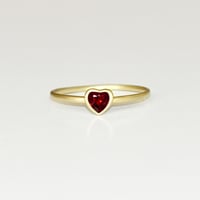 Image 2 of Red Garnet Heart Promise Ring