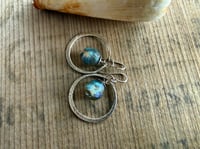 Image 4 of Sterling silver Basha bead hoops earrings/ n63