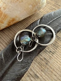 Image 10 of Sterling silver Basha bead hoops earrings/ n63