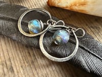 Image 1 of Sterling silver Basha bead hoops earrings/ n63