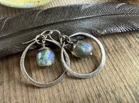 Image 16 of Sterling silver Basha bead hoops earrings/ n63