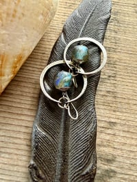 Image 18 of Sterling silver Basha bead hoops earrings/ n63