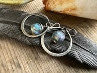 Image 19 of Sterling silver Basha bead hoops earrings/ n63