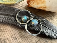 Image 20 of Sterling silver Basha bead hoops earrings/ n63