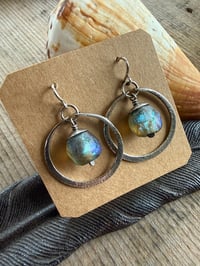 Image 22 of Sterling silver Basha bead hoops earrings/ n63