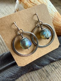 Image 12 of Sterling silver Basha bead hoops earrings/ n63