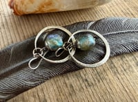 Image 23 of Sterling silver Basha bead hoops earrings/ n63