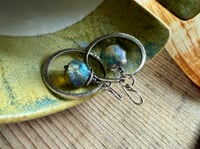Image 13 of Sterling silver Basha bead hoops earrings/ n63