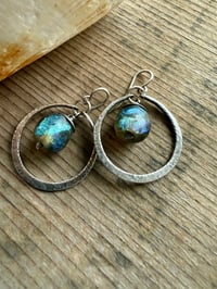 Image 24 of Sterling silver Basha bead hoops earrings/ n63