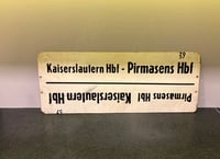 Image 1 of Vintage (ca. 1960s) German (Pirmasens) Train Destination Sign - Metal