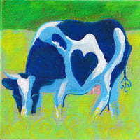 Glitter Heart Cow Sticker