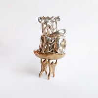 Image 3 of Tiny two person carrying dish in bronze