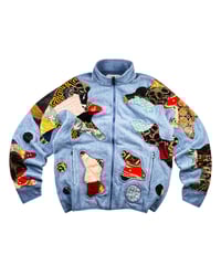 Image 1 of Re-worked One of Kind Batik Patchflow Fleece Jacket Size L
