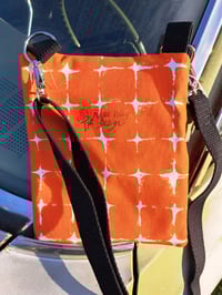 Image 2 of Orange Retro Canvas Two Zip Crossbody Bag 