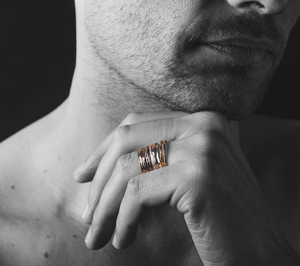Image of Set de 4 Bagues martelées / Set of 4 fine hammered rings