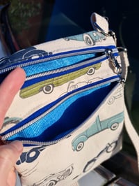 Image 3 of Vintage Vehicle Canvas Two Zip Crossbody Bag 