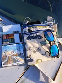 Image 4 of Vintage Vehicle Canvas Two Zip Crossbody Bag 