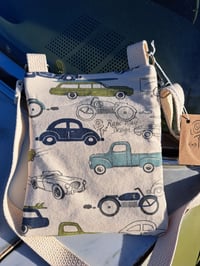 Image 2 of Vintage Vehicle Canvas Two Zip Crossbody Bag 