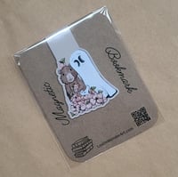 Image 2 of Magnetic Bookmark--Swoopy Ghost and Capybara with Pile of Peaches