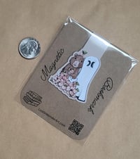 Image 3 of Magnetic Bookmark--Swoopy Ghost and Capybara with Pile of Peaches