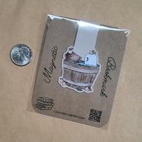 Image 3 of Magnetic Bookmark--Swoopy Ghost and Capybara in Hot Tub