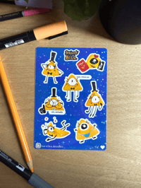 Image 1 of Brainrot Bill Cipher Sticker Sheet 