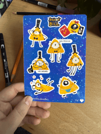 Image 3 of Brainrot Bill Cipher Sticker Sheet 