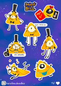 Image 4 of Brainrot Bill Cipher Sticker Sheet 