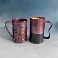 Image 4 of Carved Brick Red Mug - 14oz
