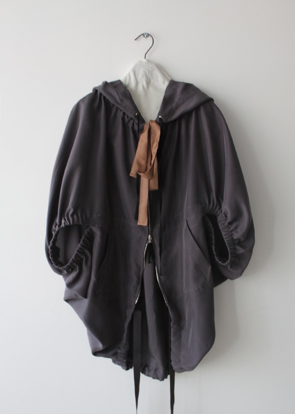 Prototype- zero-waste cut washed silk habitai jacket
