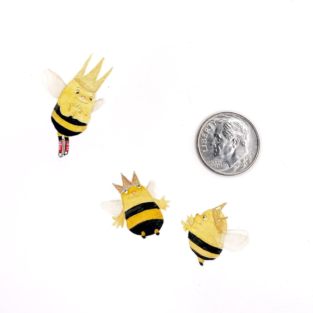 Image of Being Queens - a tiny original watercolor